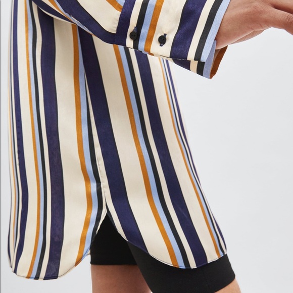 ZARA Long stripe blouse top - Picture 4 of 7